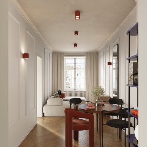 Sollux Lighting Plafondlamp AURA 2 rood ochra GU10 - 21x10x12cm