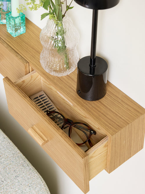 Hübsch plank Shuno - mdf/eikenfineer/eikenhout - 60x14xh12cm