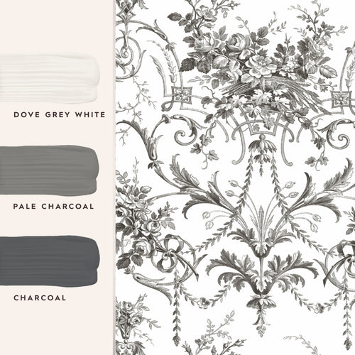 Laura Ashley Vliesbehang Tuileries Charcoal Grey - vtwonen shop