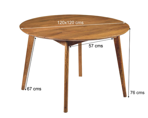 Livingfurn eetkamertafel Elias Round - 120cm - mangohout