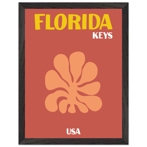 Artfulprints Poster met Lijst USA - Florida Keys   - 30x40 cm - Terracotta