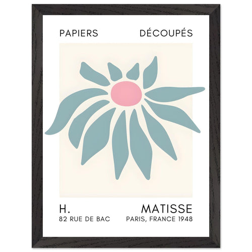 Artfulprints Poster met Lijst Matisse – Deep sea dance turquoise   - 30x40 cm - Turquoise