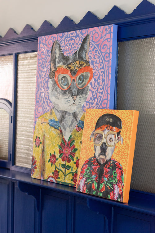 J-Line wanddecoratie Hond Popart - canvas - mix - small