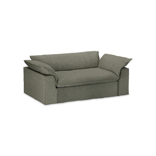 HKLIVING bank Nomad – linen army green – 204cm