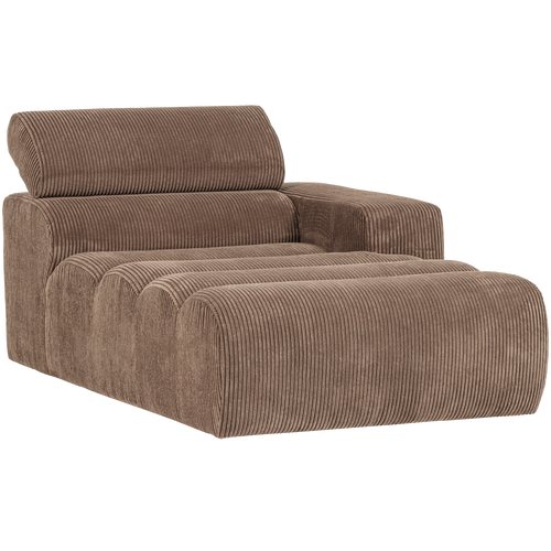 WOOOD chaise longue element arm rechts Novi - Ribstof - Taupe - 86x109x173 - vtwonen shop