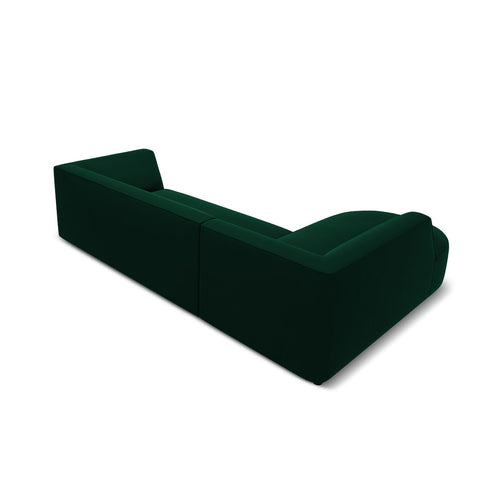 Cosmopolitan Design - Modulaire hoekbank links Siena 4-zits, flueel flessengroen - 180x273x69cm