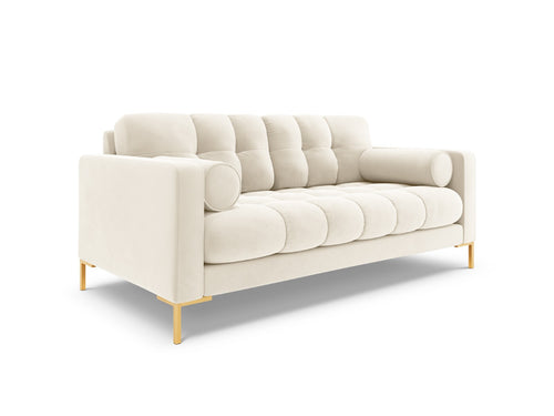 Cosmopolitan Design Bank Bali 2-zits, flueel, lichtbeige - 96x152x75cm