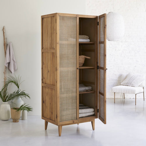 Tikamoon Kast van grenenhout en rotan - Naturel - vtwonen shop