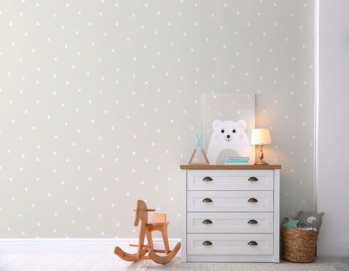 Sanders & Sanders behang stippen beige en wit - 53 cm x 10 m - 640467