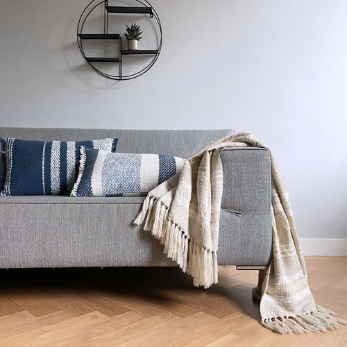 Malagoon plaid Crafty - wit - 125x150cm