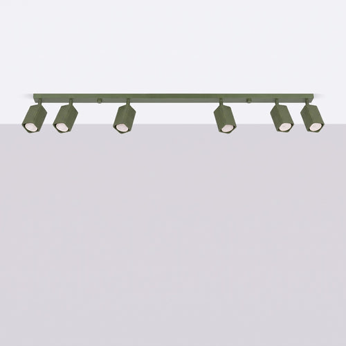 Sollux Lighting Plafondlamp RAYO 6L olijfgroen - 117x6x16,5cm
