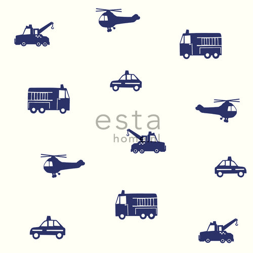 ESTAhome behang auto's blauw - 53 cm x 10.05 m - 137321