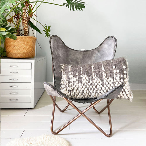 Malagoon kussen Drops - grijs - 40x70cm 100% wol