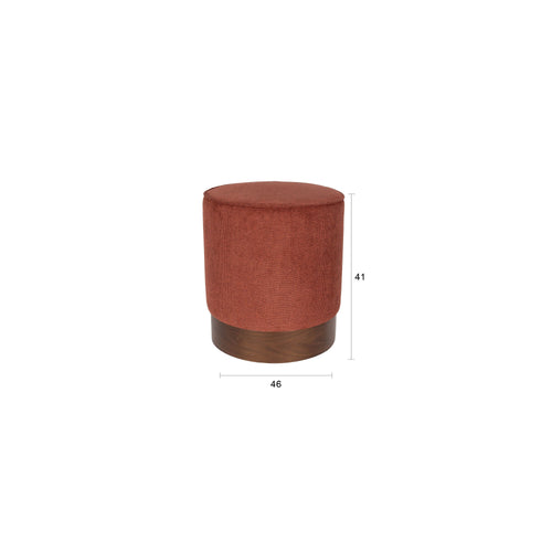 Dutchbone Bellevue Poef Rond Rood