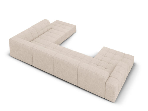 Cosmopolitan Design Panoramische hoekbank rechts Chicago 7-zits, chenille beige - 263x375x78cm