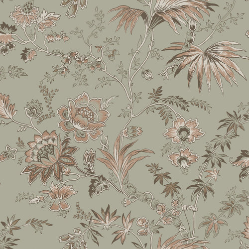 ESTAhome behang vintage bloemen vergrijsd mintgroen en zacht roze - 53 cm x 10.05 m - 139297