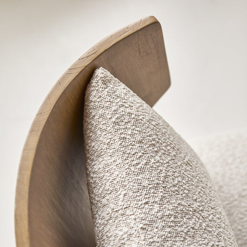 Tikamoon Fauteuil in massief mindihout en ecru stof - Beige