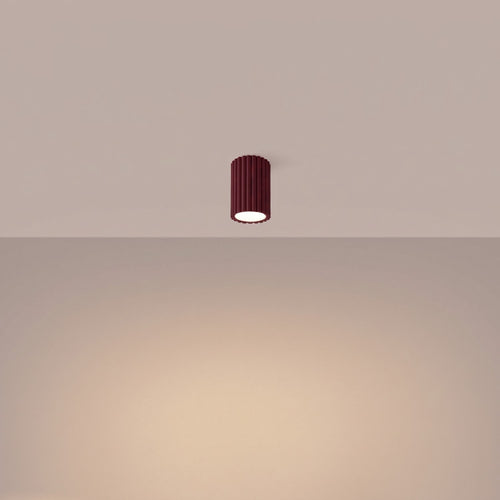 Sollux Lighting Plafondlamp KARBON 10 bordeaux - 6,5x6,5x10cm