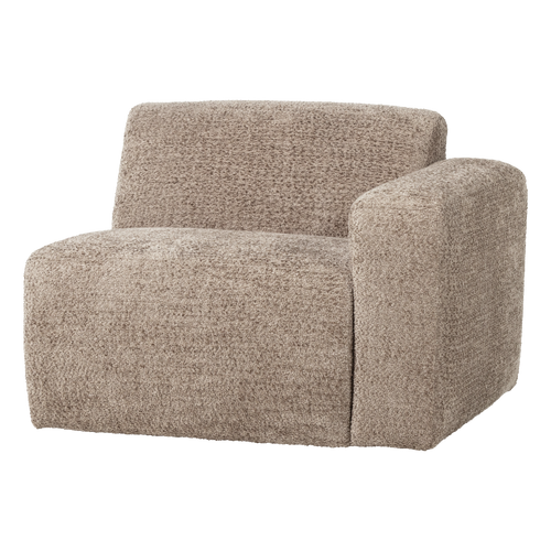 WOOOD 1-zits bank arm rechts Mojo Base - Wollig - Donkerzand - 74x105x97