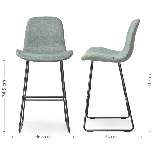 Nolon Nino-Fé Barkrukken Set van 2 - Zacht Groen - Zwart - 75 cm - vtwonen shop