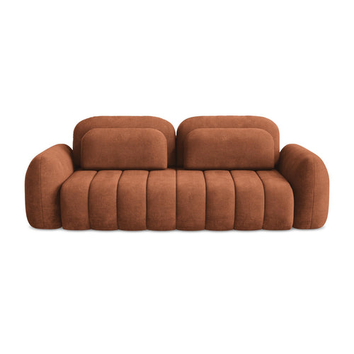 LaMiaSofa 3-zits slaapbank Ginosa - chenille stof - terracotta - 266x121x95