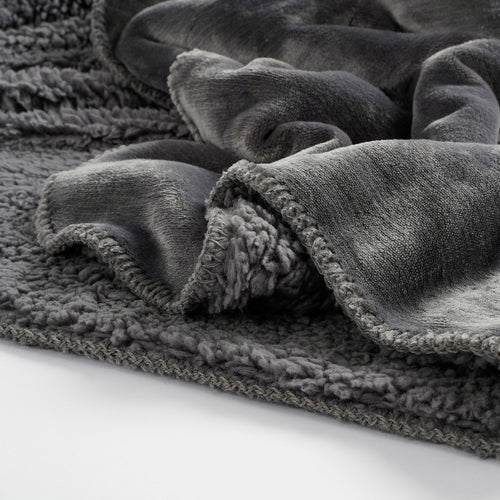 Mica Decorations Mardy Fleece Plaid - L200 x B150 cm - Polyester - Antraciet