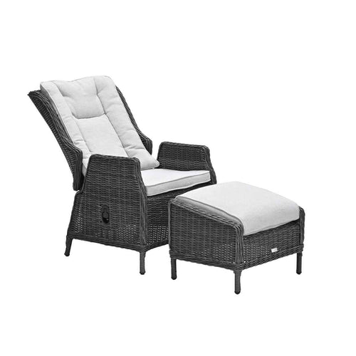 Garden Impressions loungestoel Marbella earl grey incl voetenbank