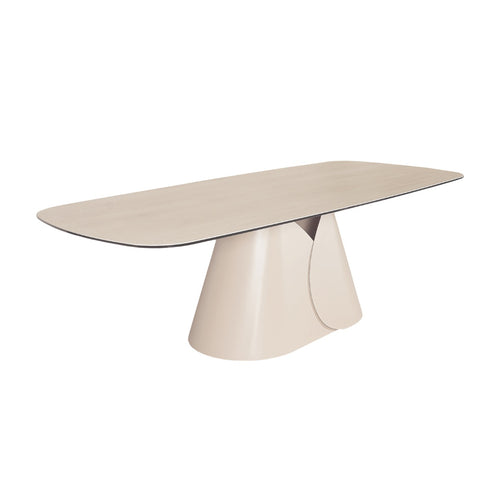 Giga Meubel Eettafel Quinn Travertinlook – Deens Ovaal – Sintered Stone – 250x110x76cm