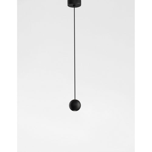 Merano Burbank Slanke hanglamp plafondlamp zwart aluminium zwart stof draad LED 4,5W 220Lm 3000K