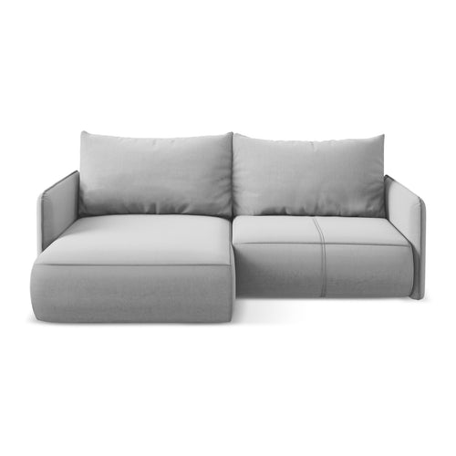LaMiaSofa hoekbank links Palermo - velours - grijs - 207x148x86