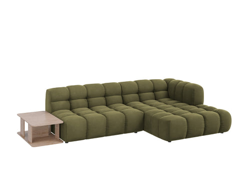 Cosmopolitan Design Modulaire hoekbank rechts Sky 4-zits, flueel, lichtgroen - 162x297x70cm