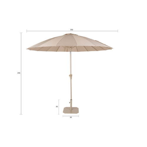 Zuiver Sunshine Parasol Set inclusief Parasolhoes en Parasolvoet Brown Rice Beige - vtwonen shop