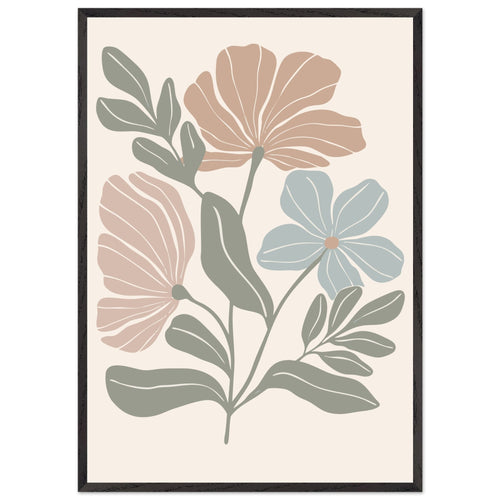 Artfulprints Poster met Lijst Boho – Pastel bloom   - 70x100 cm - Meerkleurig