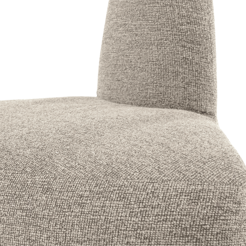 WOOOD eetbank hoek rond rugleuning Mojo Base - Bouclé - Beige - 83x76x76