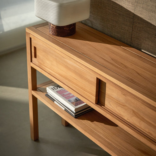 Tikamoon Massief teakhouten consoletafel - Naturel