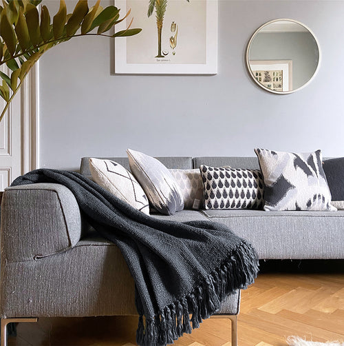 Malagoon plaid Leisteen - anthraciet - 125x150cm
