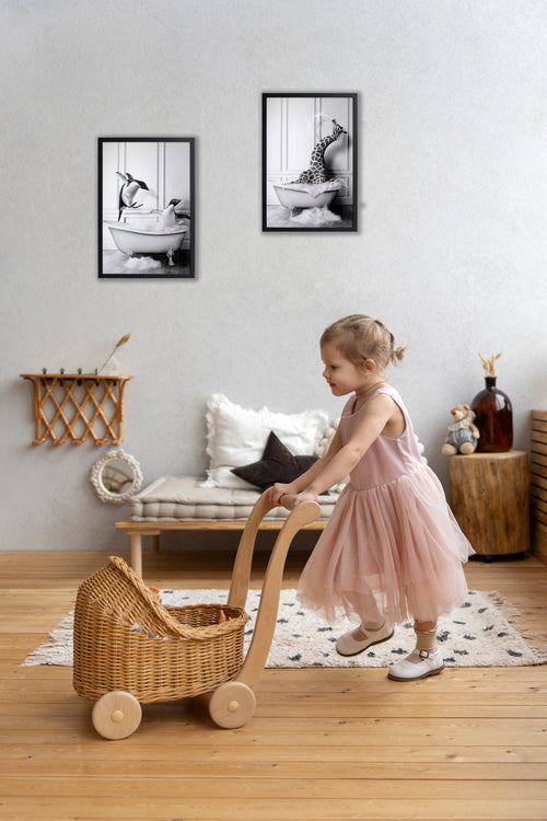 Zwarte lijst met kader 40x30 giraf bad - vtwonen shop