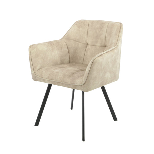StarFurn Eetkamerstoel Emma - Taupe Velvet  - Set van 2