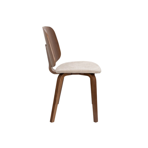 Housecraft Living Walden Eetkamerstoelen Walnoot/Beige - Set van 2