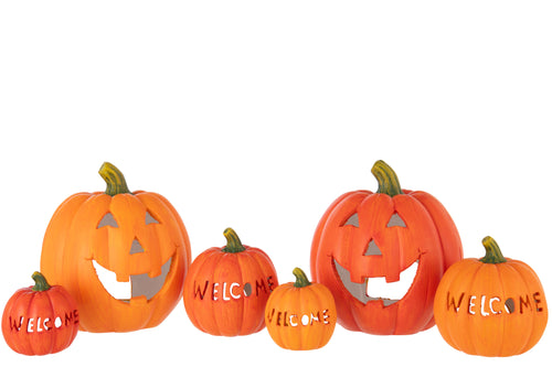 J-Line decoratie Pompoen - keramiek - oranje - 2 stuks - vtwonen shop