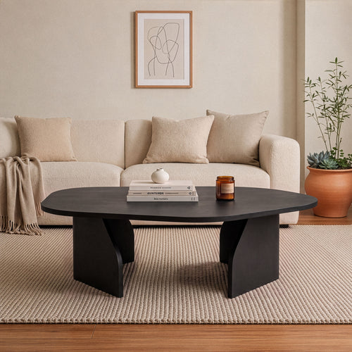 Calicosy - ROCK Salontafel met brede poten - Steen - 60x100x35 cm