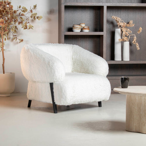 DÉJA Living Fauteuil Espe Fluffy - Beige Stof - 91x86x77cm - vtwonen shop