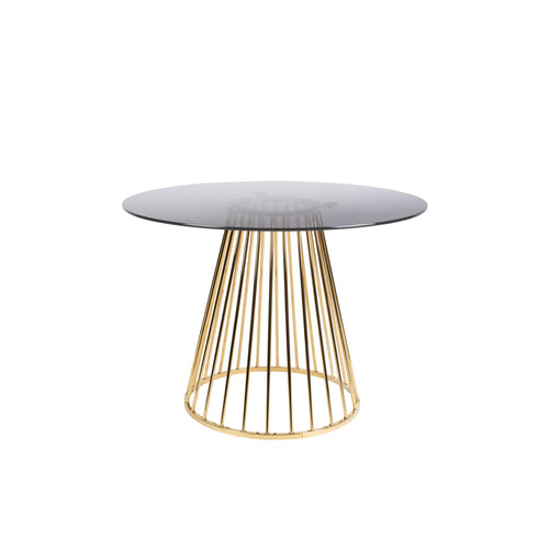 Housecraft Living Floris Eettafel Rond Glas 110 cm Goud