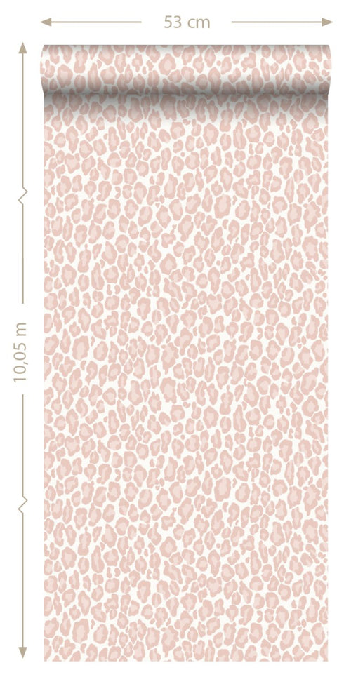 ESTAhome behang panterprint zacht roze - 53 cm x 10.05 m - 139150