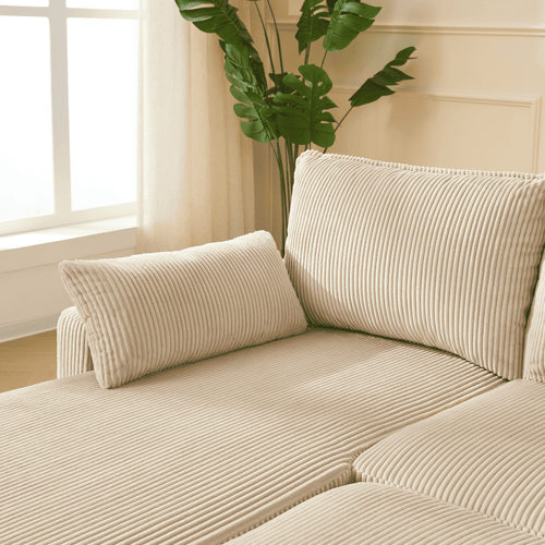Calicosy - LOUISON 3-zits slaapbank - Beige - 219x147x84 cm