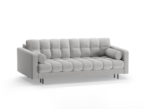 Cosmopolitan Design Slaapbank met opbergdoos Bali 3-zits, boucle lichtgrijs - 84x222x105cm