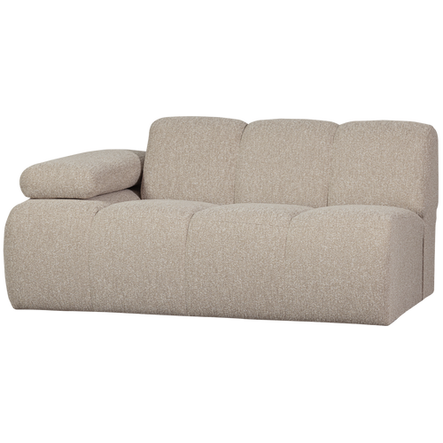 WOOOD 1,5-zits bank met arm links Mojo - Bouclé - Beige - 74x160x97 cm - vtwonen shop