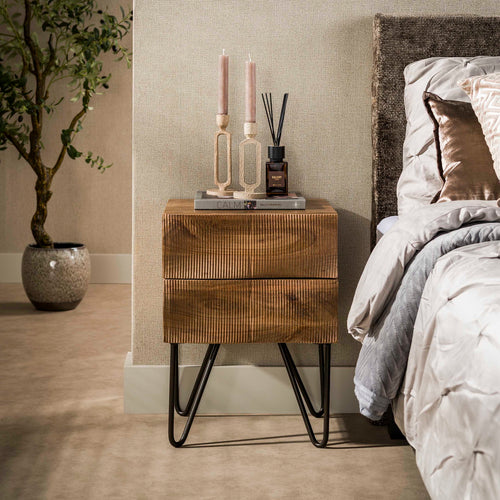 Giga Living Nachtkastje Ocean - Zand Hout - 35x40x56cm