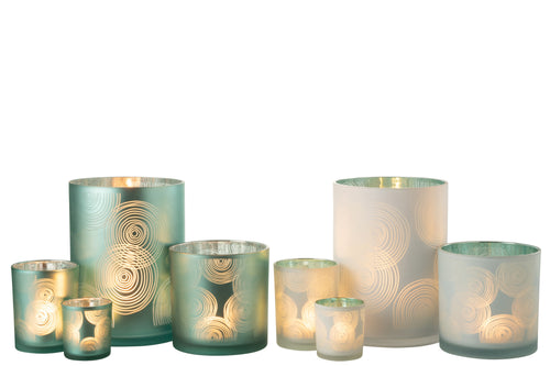 J-Line windlicht Spiralen - glas - mix - extra large - 2 stuks - vtwonen shop