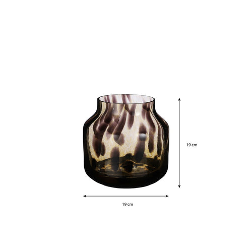 Mica Decorations Pantera Vaas - H19 x Ø19 cm - Bruin